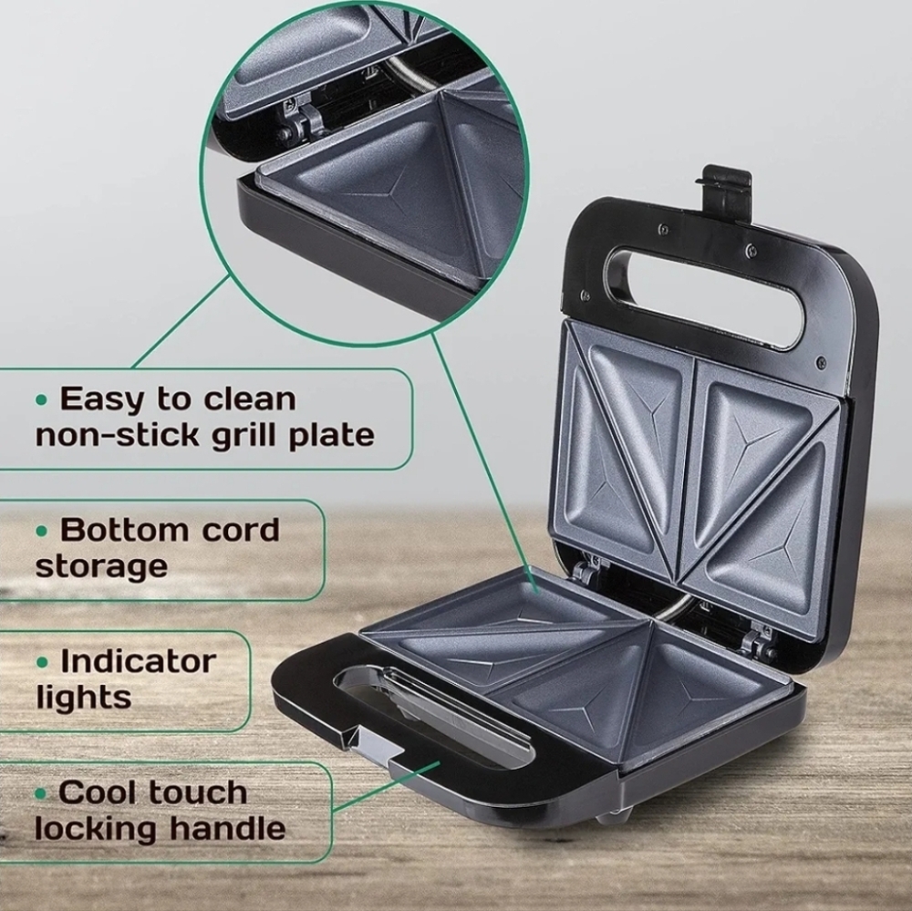 Rae Dunn Portable Sandwich Maker - Non-Stick Plates - Picture 5 of 10
